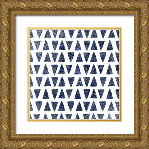 Navy Squared 2 Gold Ornate Wood Framed Art Print with Double Matting by Kimberly, Allen