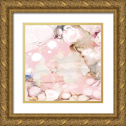 Circles of Blush Gold Ornate Wood Framed Art Print with Double Matting by Kimberly, Allen