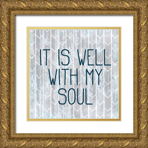 It is Well Gold Ornate Wood Framed Art Print with Double Matting by Kimberly, Allen