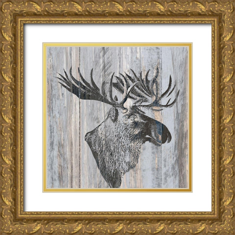 Cabin Rules 3 Gold Ornate Wood Framed Art Print with Double Matting by Kimberly, Allen