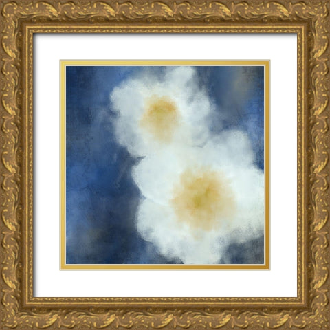 White Bloom Gold Ornate Wood Framed Art Print with Double Matting by Allen, Kimberly