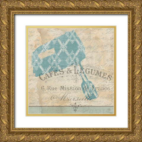 In the Kitchen 3 Gold Ornate Wood Framed Art Print with Double Matting by Kimberly, Allen