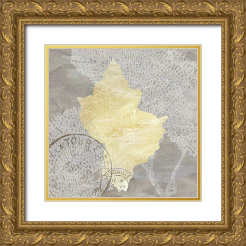 Neutral Shell 1 Gold Ornate Wood Framed Art Print with Double Matting by Kimberly, Allen