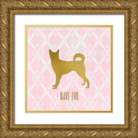 Puppy Love 3 Gold Ornate Wood Framed Art Print with Double Matting by Kimberly, Allen