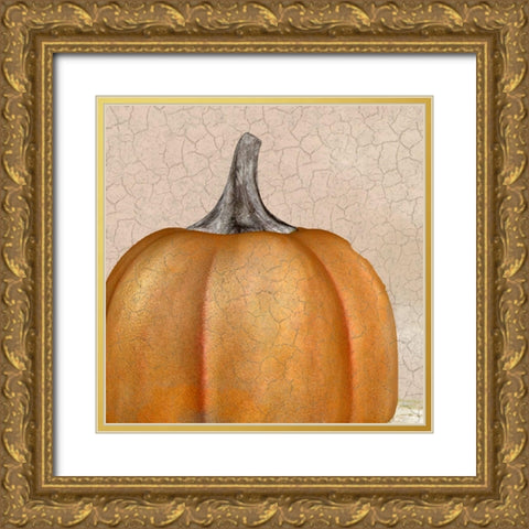 Copper Pumpkin Gold Ornate Wood Framed Art Print with Double Matting by Kimberly, Allen