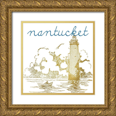 Nantucket Gold Ornate Wood Framed Art Print with Double Matting by Kimberly, Allen
