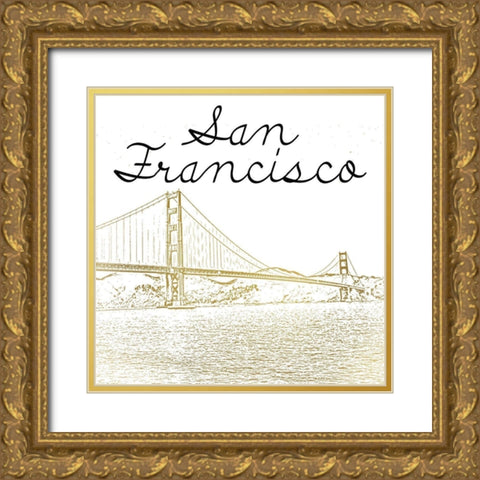 San Francisco Gold Ornate Wood Framed Art Print with Double Matting by Kimberly, Allen