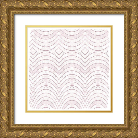 Navy Pink 2 Gold Ornate Wood Framed Art Print with Double Matting by Kimberly, Allen