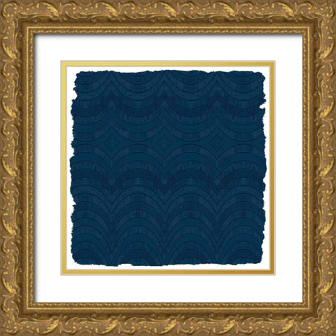 Navy Pink 3 Gold Ornate Wood Framed Art Print with Double Matting by Allen, Kimberly