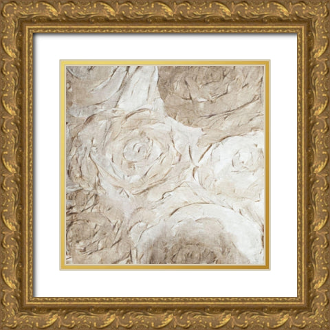 Paper Roses 2 Gold Ornate Wood Framed Art Print with Double Matting by Kimberly, Allen