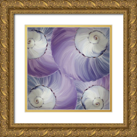 Violet Shell 1 Gold Ornate Wood Framed Art Print with Double Matting by Kimberly, Allen