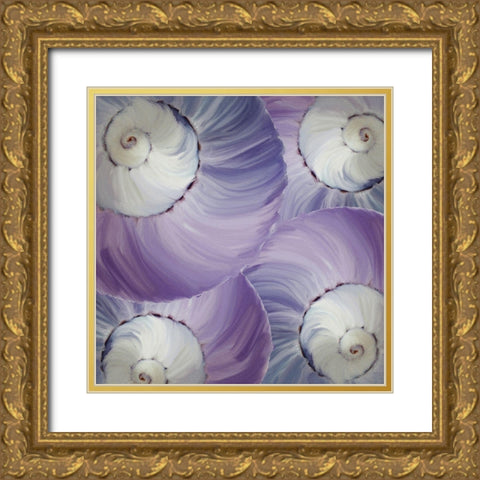 Violet Shell 2 Gold Ornate Wood Framed Art Print with Double Matting by Kimberly, Allen