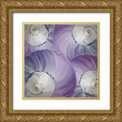 Violet Shell 3 Gold Ornate Wood Framed Art Print with Double Matting by Kimberly, Allen