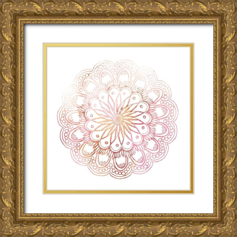 Pink Mandala 1 Gold Ornate Wood Framed Art Print with Double Matting by Kimberly, Allen