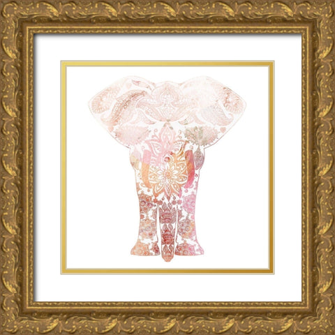 Pink Mandala 2 Gold Ornate Wood Framed Art Print with Double Matting by Kimberly, Allen