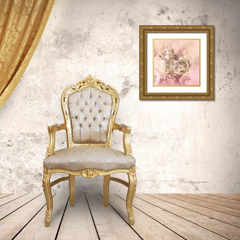 Blush and Gold 1 Gold Ornate Wood Framed Art Print with Double Matting by Kimberly, Allen