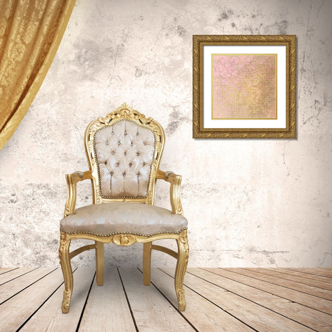 Blush Squares Gold Ornate Wood Framed Art Print with Double Matting by Kimberly, Allen