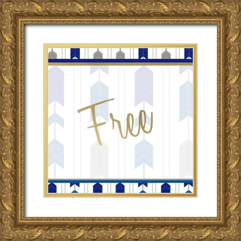 Indigo Dreamer 1 Gold Ornate Wood Framed Art Print with Double Matting by Kimberly, Allen