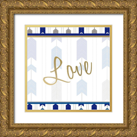 Indigo Dreamer 3 Gold Ornate Wood Framed Art Print with Double Matting by Kimberly, Allen