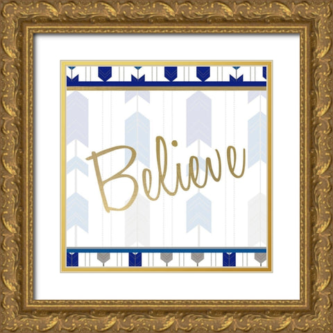 Indigo Dreamer 4 Gold Ornate Wood Framed Art Print with Double Matting by Kimberly, Allen