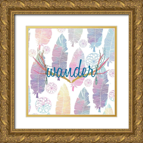 Wild 5 Gold Ornate Wood Framed Art Print with Double Matting by Kimberly, Allen