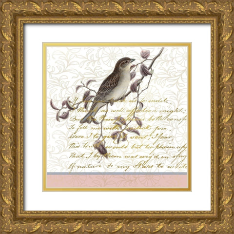 Serenity Birds 1 Gold Ornate Wood Framed Art Print with Double Matting by Kimberly, Allen