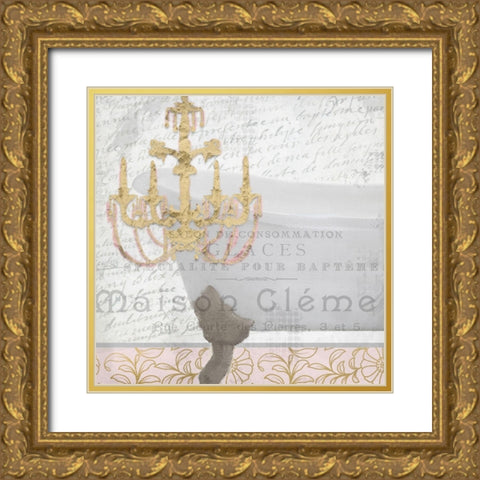 Le Bain 1 Gold Ornate Wood Framed Art Print with Double Matting by Kimberly, Allen