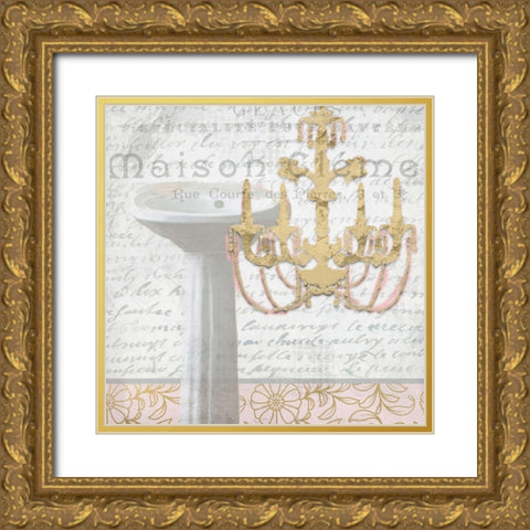 Le Bain 2 Gold Ornate Wood Framed Art Print with Double Matting by Kimberly, Allen