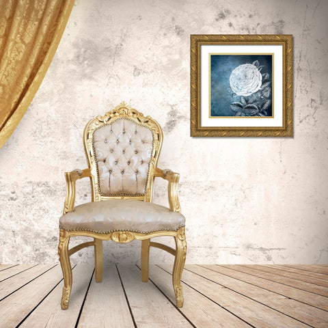 White Bloom 2 Gold Ornate Wood Framed Art Print with Double Matting by Kimberly, Allen