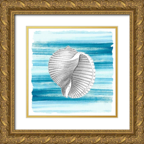 Coastal Brushstroke 1 Gold Ornate Wood Framed Art Print with Double Matting by Kimberly, Allen