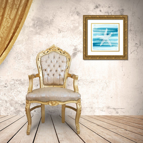 Coastal Brushstroke 4 Gold Ornate Wood Framed Art Print with Double Matting by Kimberly, Allen