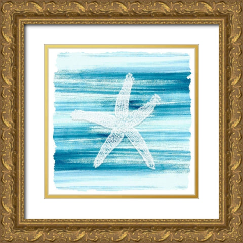 Coastal Brushstroke 4 Gold Ornate Wood Framed Art Print with Double Matting by Kimberly, Allen