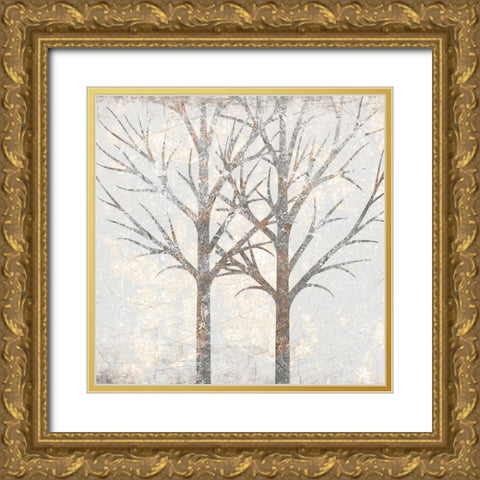 Gilded Trees 2 Gold Ornate Wood Framed Art Print with Double Matting by Kimberly, Allen