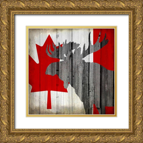Wildlife Flag 2 Gold Ornate Wood Framed Art Print with Double Matting by Kimberly, Allen