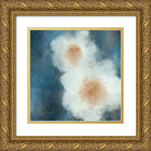 Two White Blooms Gold Ornate Wood Framed Art Print with Double Matting by Kimberly, Allen