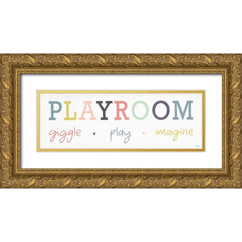 Playroom Gold Ornate Wood Framed Art Print with Double Matting by Louise, Gigi