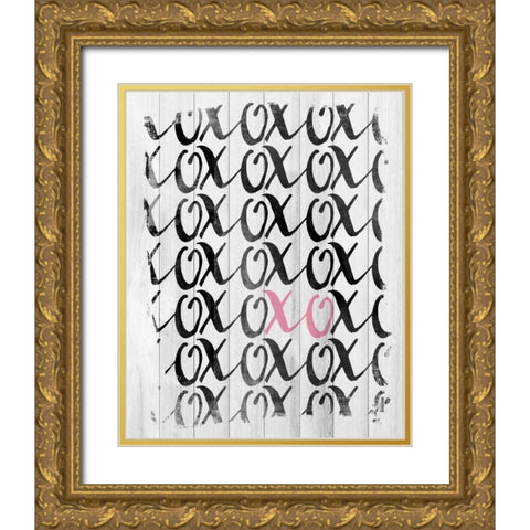 XOXO Gold Ornate Wood Framed Art Print with Double Matting by Louise, Gigi