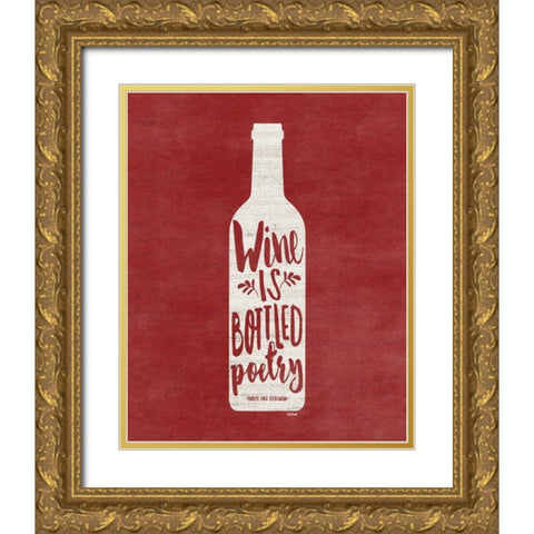 Bottled Wine Gold Ornate Wood Framed Art Print with Double Matting by Louise, Gigi