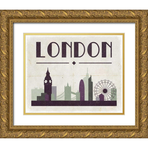 London Gold Ornate Wood Framed Art Print with Double Matting by Louise, Gigi