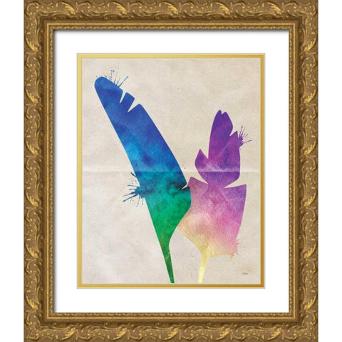 Banana Leaf Gold Ornate Wood Framed Art Print with Double Matting by Louise, Gigi