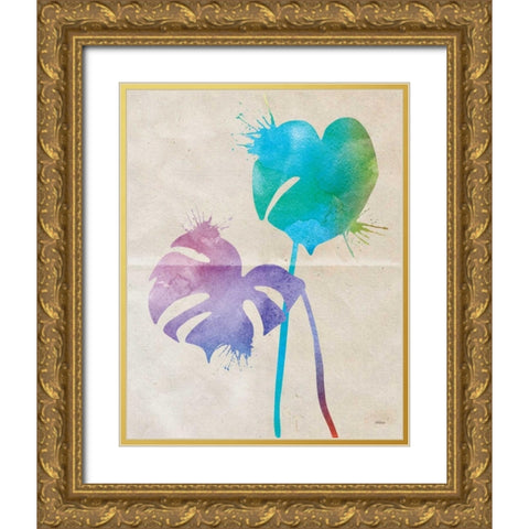 Split Leaf Gold Ornate Wood Framed Art Print with Double Matting by Louise, Gigi