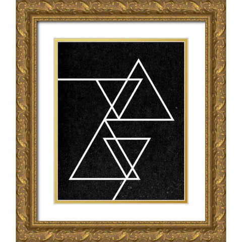 Black Triangle Gold Ornate Wood Framed Art Print with Double Matting by Louise, Gigi