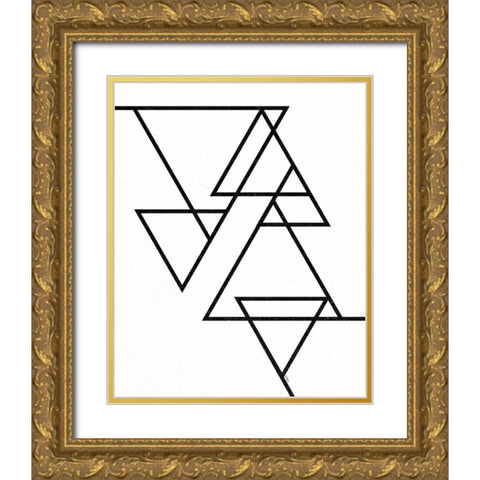 White Triangle Gold Ornate Wood Framed Art Print with Double Matting by Louise, Gigi
