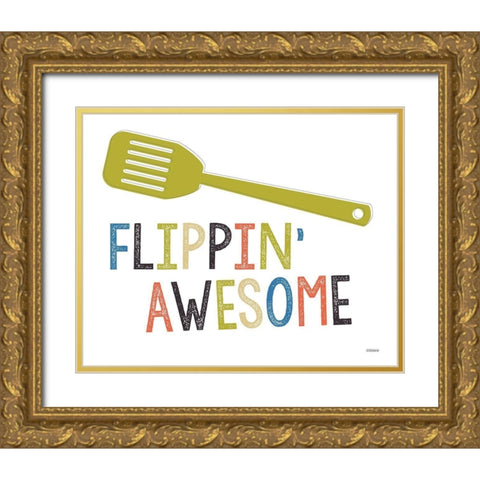 Flippin Awesome Gold Ornate Wood Framed Art Print with Double Matting by Louise, Gigi