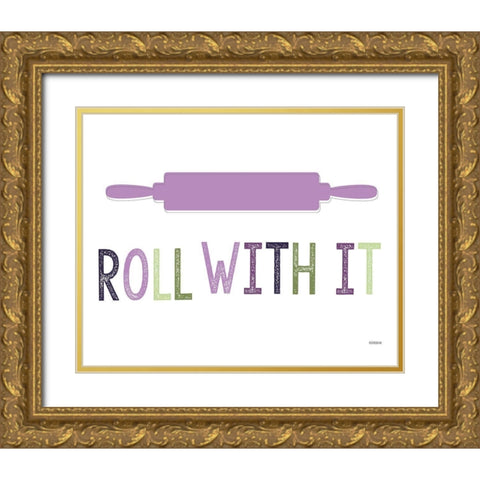 Roll With It Gold Ornate Wood Framed Art Print with Double Matting by Louise, Gigi