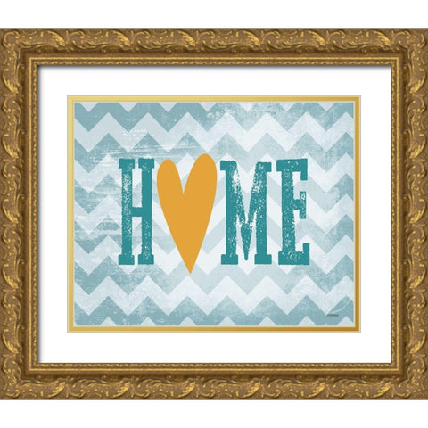 Home Heart Gold Ornate Wood Framed Art Print with Double Matting by Louise, Gigi