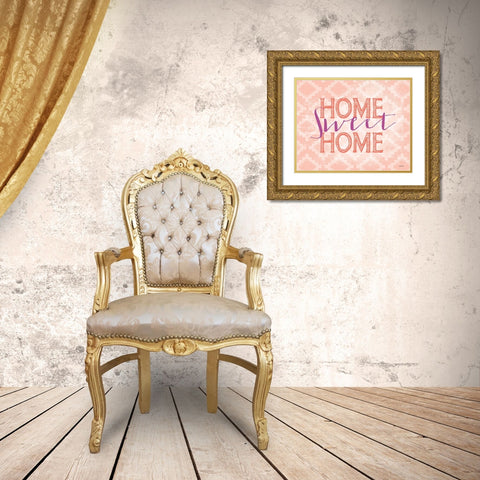 Home Sweet Gold Ornate Wood Framed Art Print with Double Matting by Louise, Gigi