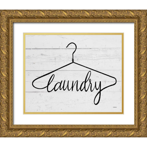 Laundry Hanger Gold Ornate Wood Framed Art Print with Double Matting by Louise, Gigi