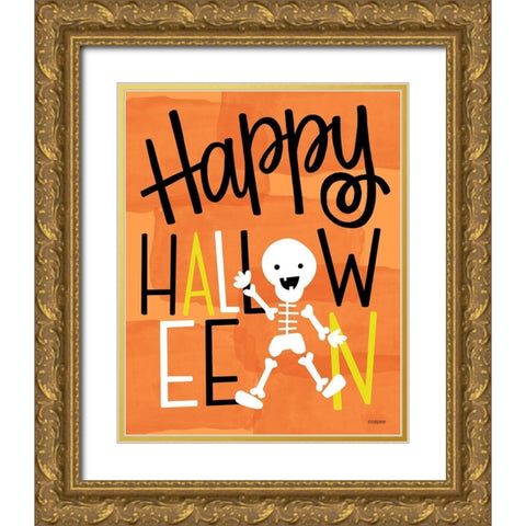 Skeleton Gold Ornate Wood Framed Art Print with Double Matting by Louise, Gigi