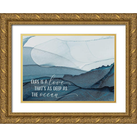 Love Ocean Gold Ornate Wood Framed Art Print with Double Matting by Louise, Gigi